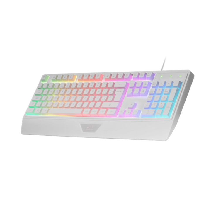 Mars Gaming MK124, Teclado Ergonómico H-Mech, Reposamuñecas…