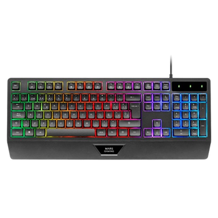 Mars Gaming MK124, Teclado Ergonómico H-Mech, Reposamuñecas…