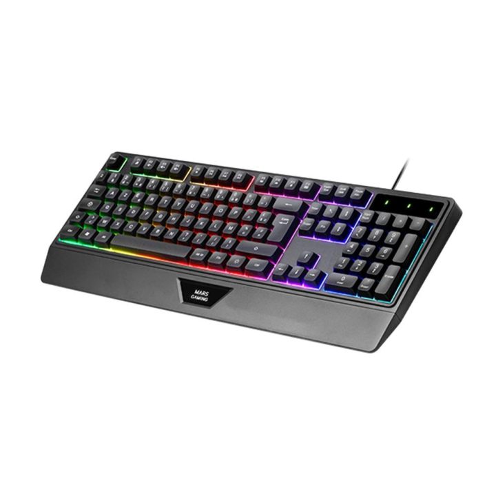 Mars Gaming MK124, Teclado Ergonómico H-Mech, Reposamuñecas…