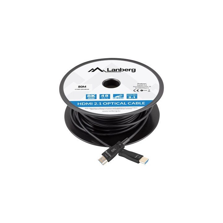 Cabo HDMI aoc Lanberg v2.1 m-m óptico ativo 8K 60Hz 30m preto…