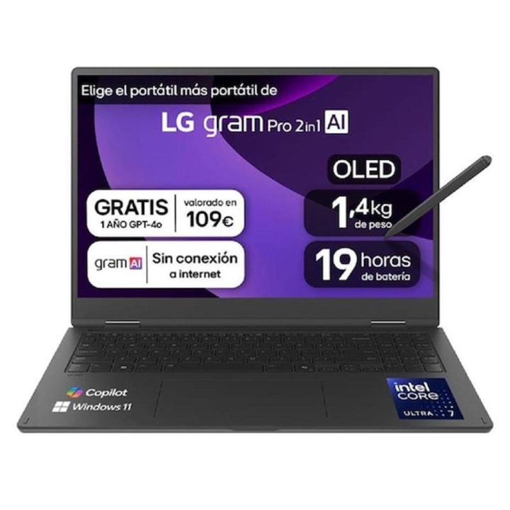 Portátil LG gram Pro 16T90TP-K U7-255H-32GB-SSD 1TB-16 polegadas-W11H…