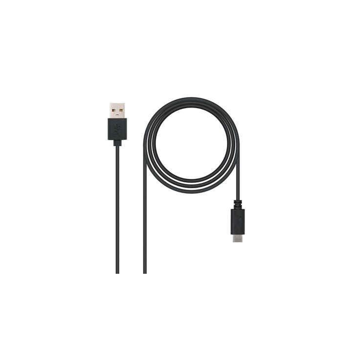Nanocable USB 2.0, 0.5m cable USB 0,5 m USB C USB A 0,48 Gbit/s Negro