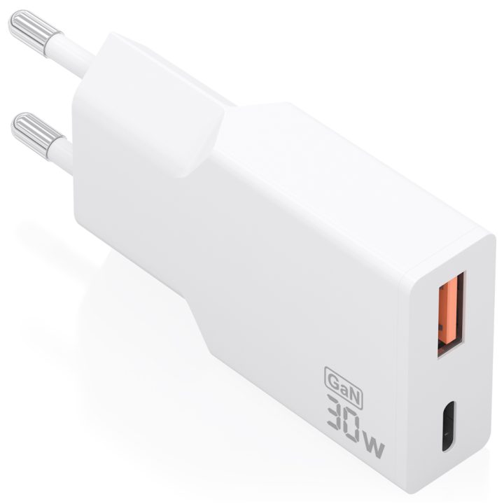 AISENS Ultra Slim GaN 30W Charger, 1xUSB-C PD3.0 QC4.0, 1xUSB-A…