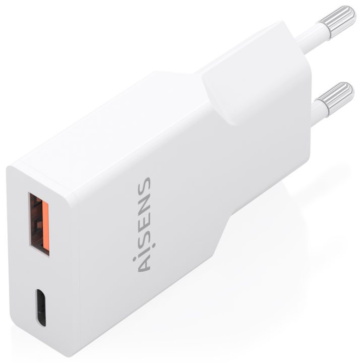 AISENS Cargador Ultra Delgado GaN 30W, 1xUSB-C PD3.0 QC4.0, 1xUSB-A…