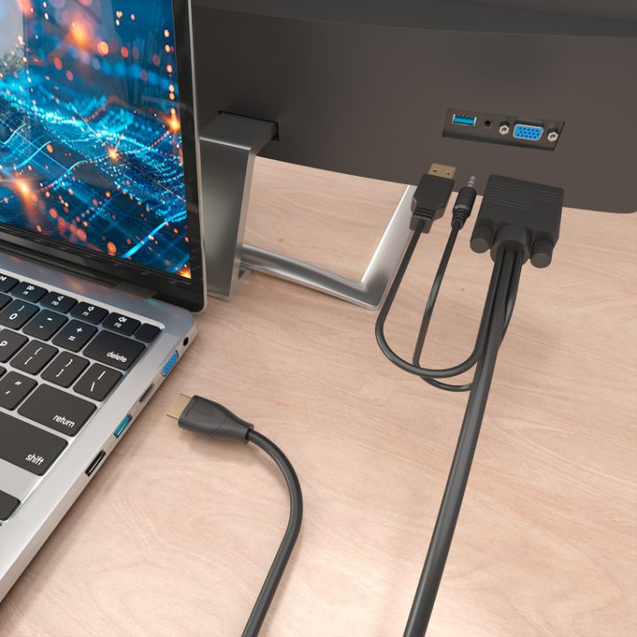 AISENS Cabo Conversor HDMI para SVGA+Áudio, HDMI A/M-SVGA/M+Jack…