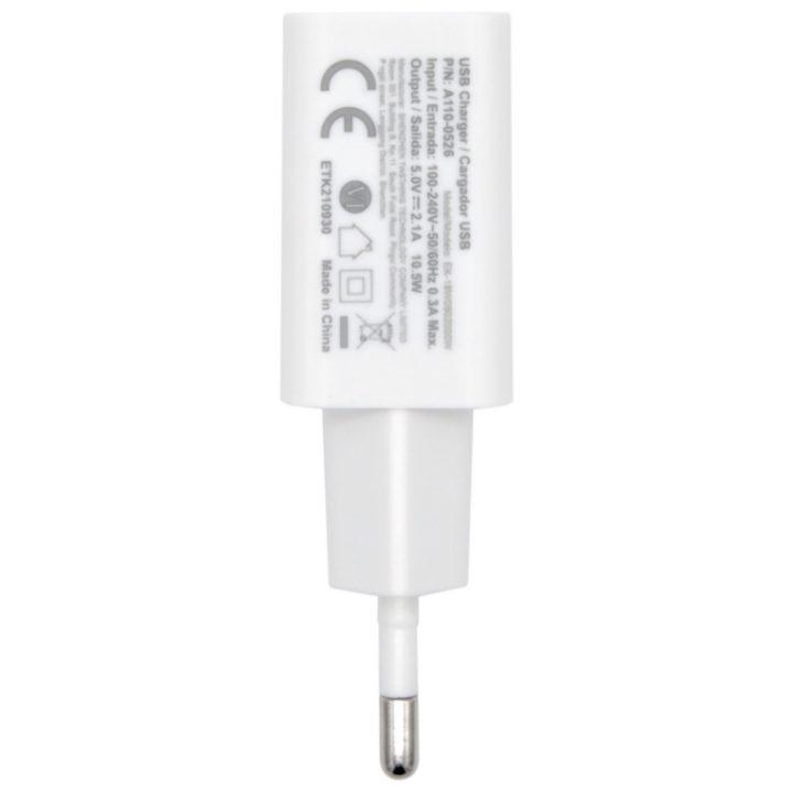 AISENS Carregador USB 10W Alta Eficiência, 5V/2A, Branco
