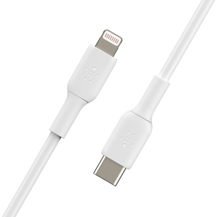 Cable Lightning a USB-C Belkin 1m-macho-macho-blanco (CAA003BT1MWH)