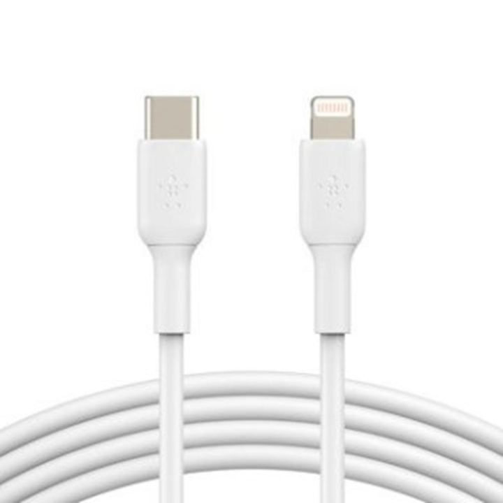 Cable Lightning a USB-C Belkin 1m-macho-macho-blanco (CAA003BT1MWH)