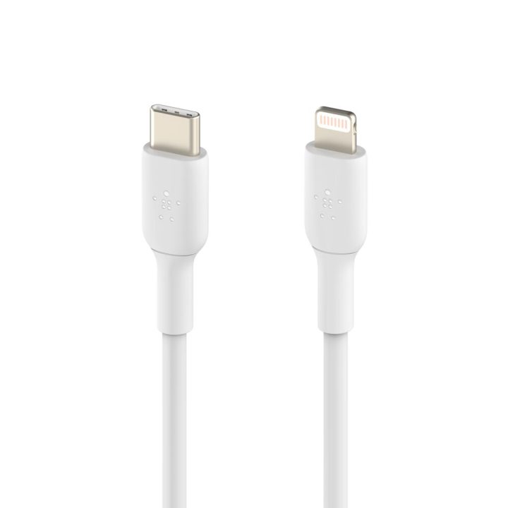 Cable Lightning a USB-C Belkin 1m-macho-macho-blanco (CAA003BT1MWH)