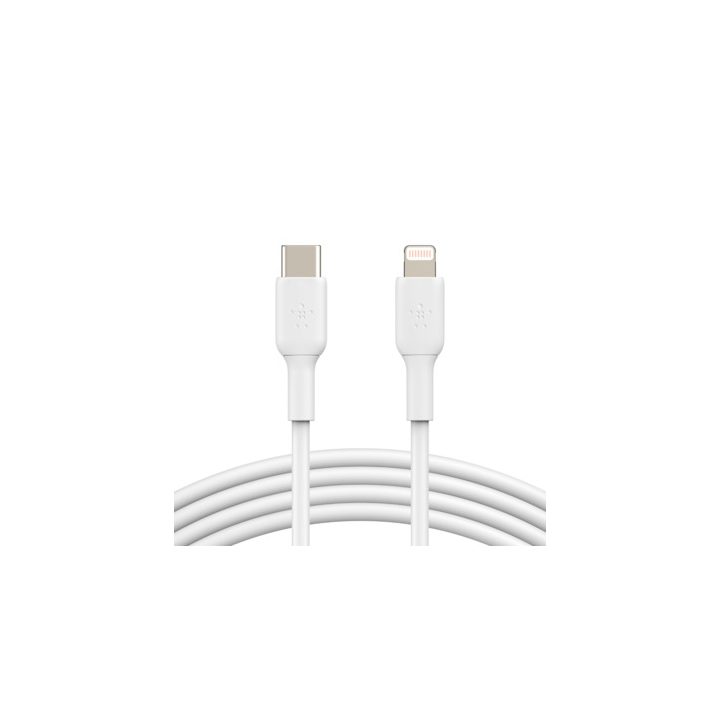 Cable Lightning a USB-C Belkin 1m-macho-macho-blanco (CAA003BT1MWH)
