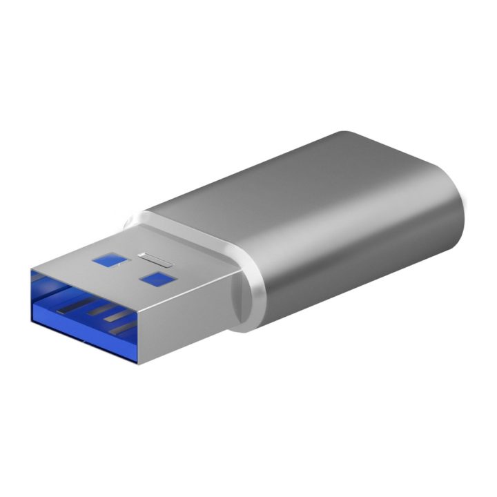 AISENS Mini USB 3.2 Gen2 / USB 2.0 3A Adapter, USB-C/H-A/M Type, Gray