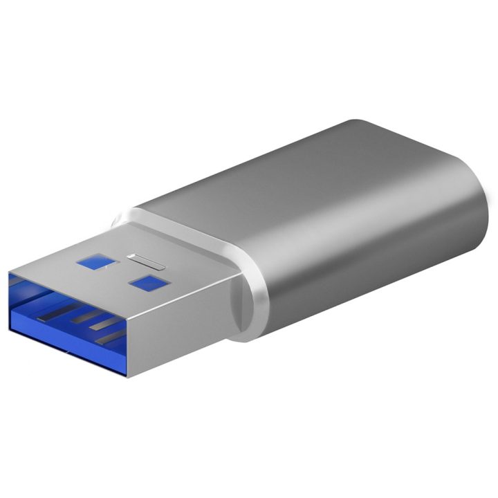 AISENS Mini USB 3.2 Gen2 / USB 2.0 3A Adapter, USB-C/H-A/M Type, Gray
