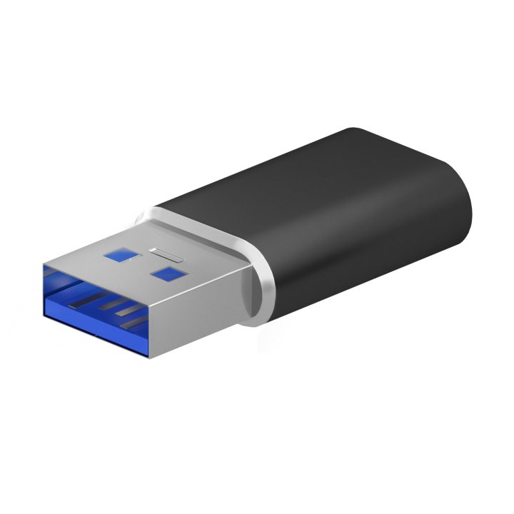 AISENS Mini USB 3.2 Gen2 / USB 2.0 3A Adapter, USB-C/H-A/M Type, Gray