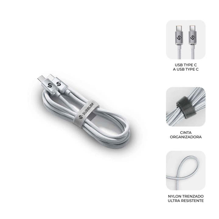 Subblim cable optimus 60W c-c 1m white (SUBCAB-C06010)