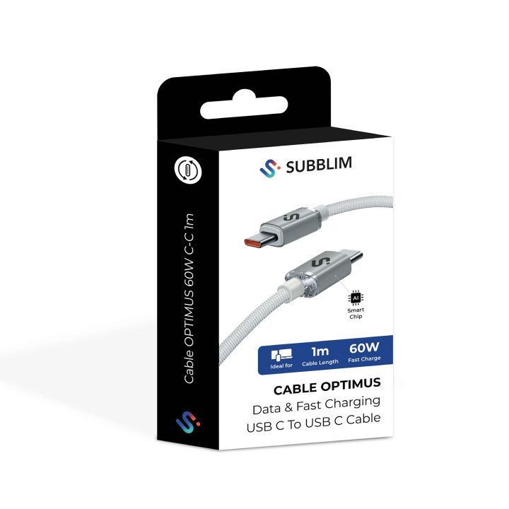 Cabo Subblim Optimus 60W C-C 1m branco (SUBCAB-C06010)