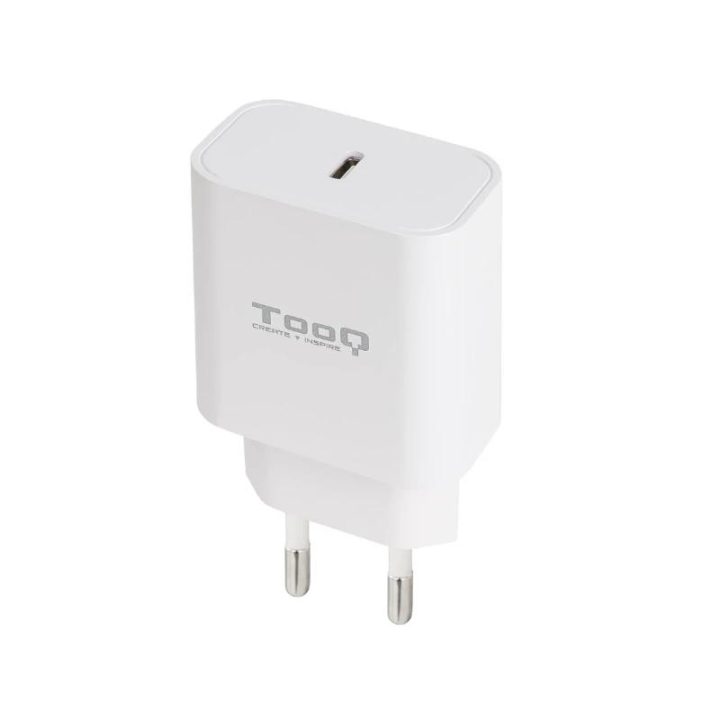 TooQ Cargador de Pared USB-C PD20W, Blanco