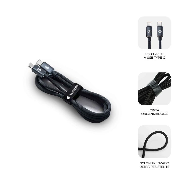 Subblim Optimus 60W C-C 1m white cable (SUBCAB-C06010)
