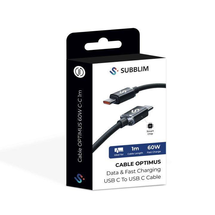 Cabo Subblim Optimus 60W C-C 1m branco (SUBCAB-C06010)
