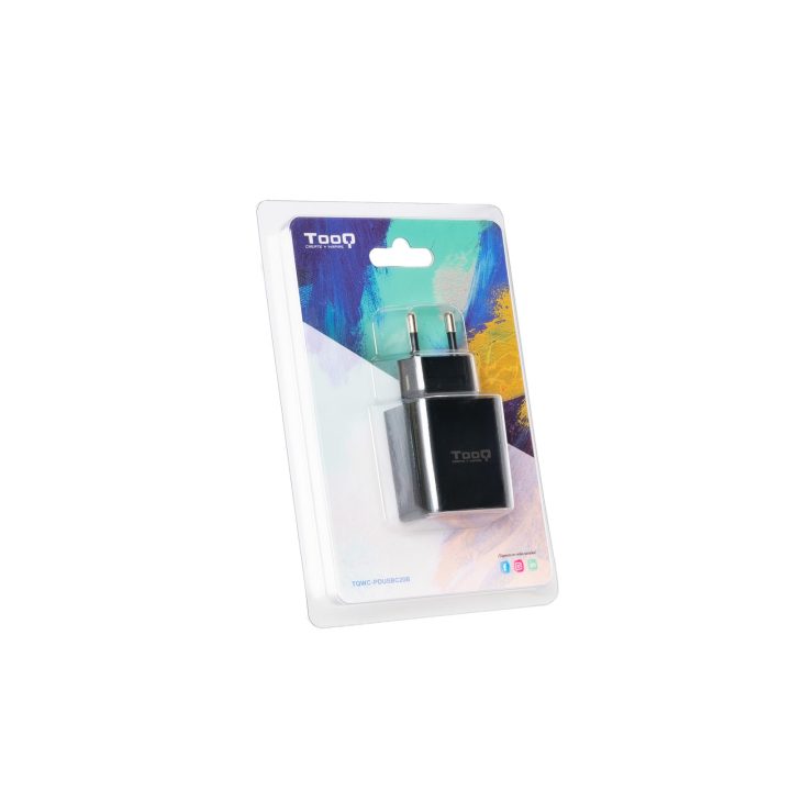 TooQ Cargador de Pared USB-C PD20W, Blanco