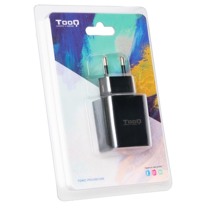 TooQ Carregador de Parede USB-C PD20W, Branco
