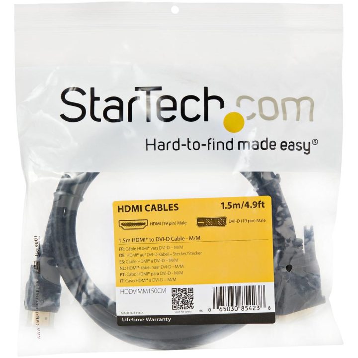 StarTech.com Cable HDMI a DVI 1,5m - DVI-D Macho - HDMI Macho -…