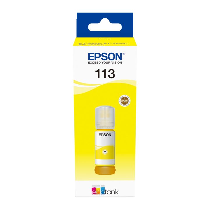 Garrafa de tinta amarela pigmentada Epson 113 EcoTank