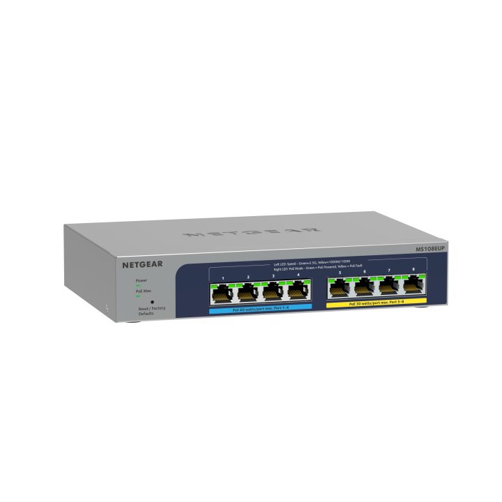 NETGEAR MS108EUP Managed L2/L3 2.5G Ethernet (100/1000/2500) Power…