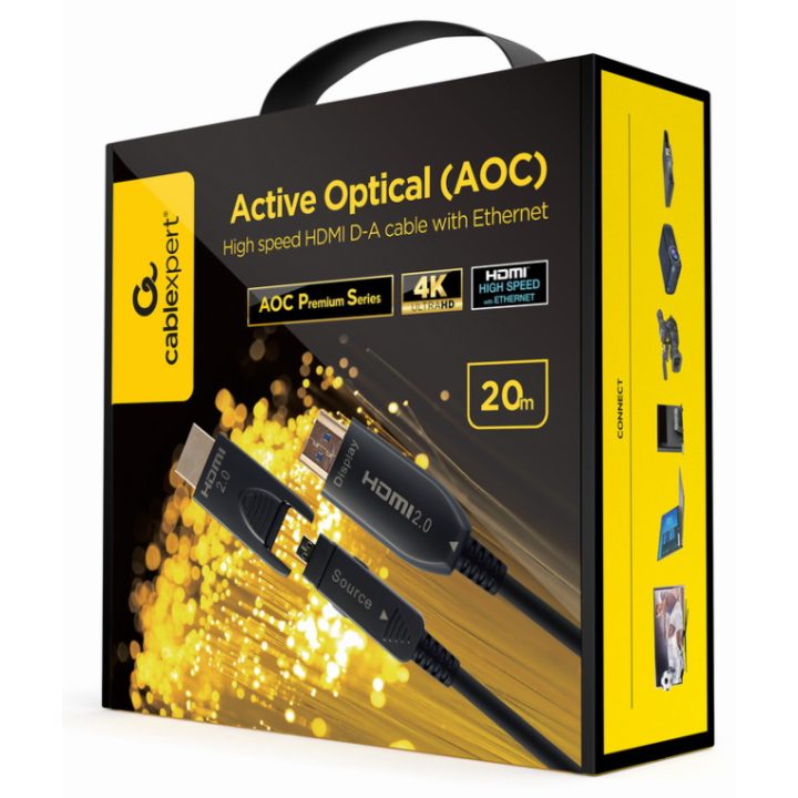 Gembird CCAP-HDMIDD-AOC-10M cable HDMI HDMI Type-A/HDMI Type-D Negro