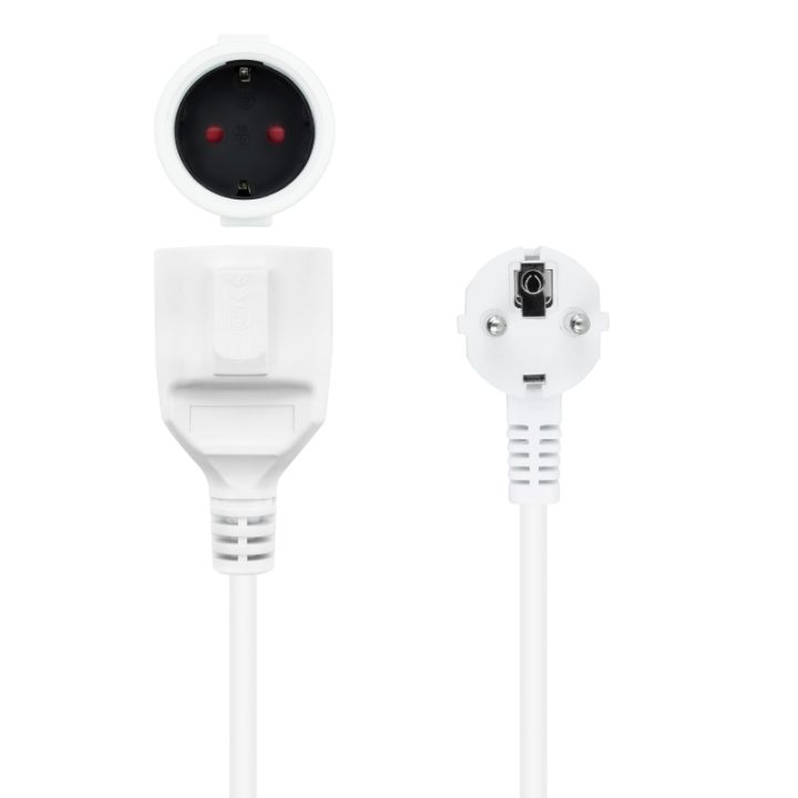 Nanocable Cabo de Alimentação Extensor, Branco, 2 m