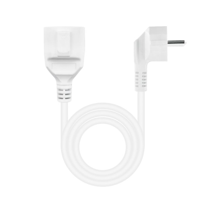 Nanocable Cabo de Alimentação Extensor, Branco, 2 m
