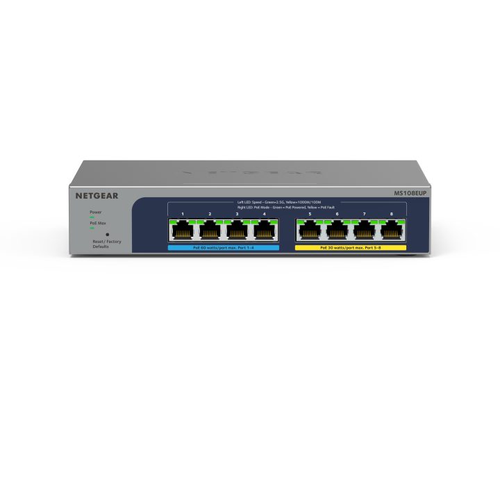 NETGEAR MS108EUP Gerido L2/L3 2.5G Ethernet (100/1000/2500)…