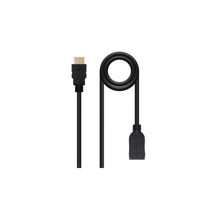 Nanocable HDMI 2.0 Extension Cable A/M-A/H, Black, 2 m