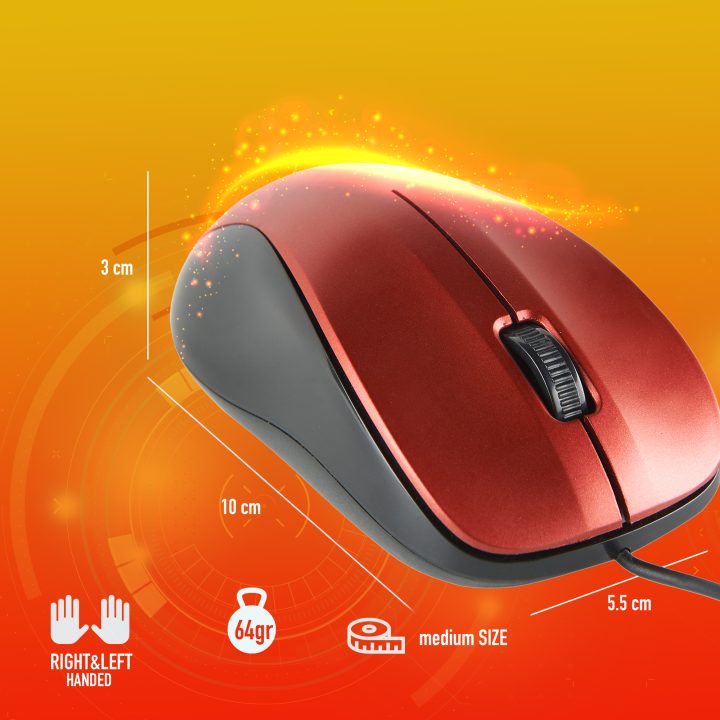 NGS CREW rato de escritório ambidestro USB tipo A óptico 1200 DPI