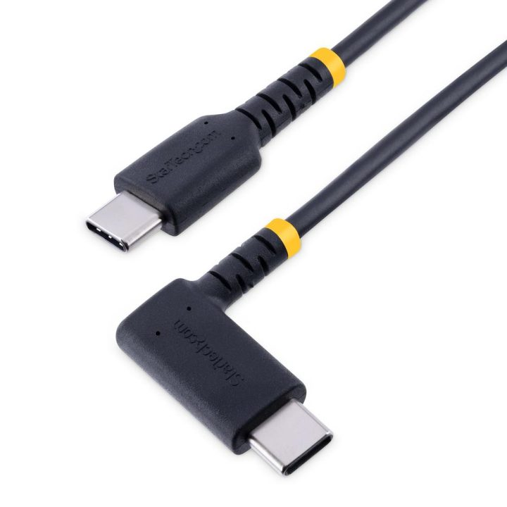 StarTech.com Cable 15cm USB C Acodado - en Ángulo Recto - PD 60W - 3A…