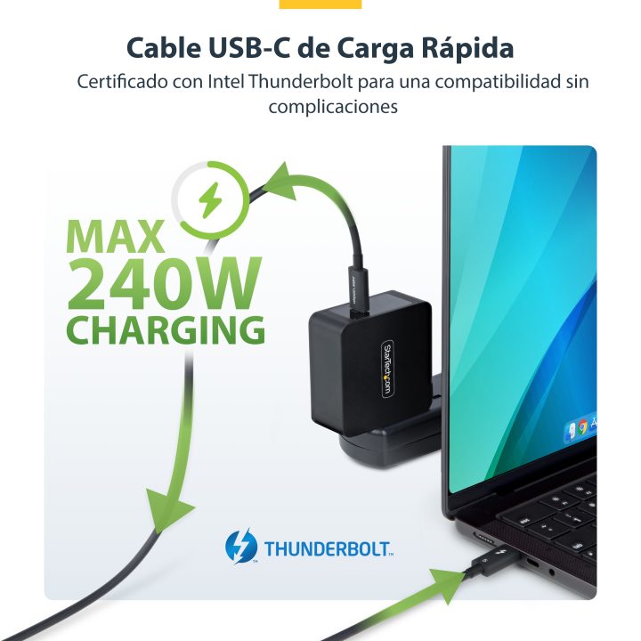 StarTech.com 80cm Thunderbolt 5 Cable - Certified Thunderbolt Cable -…