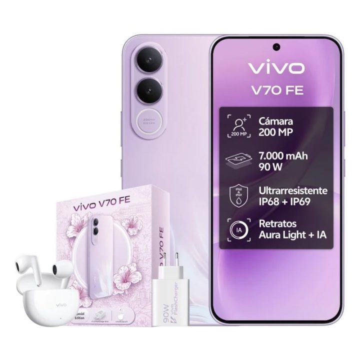 VIVO V70 FE + BUD 6,83" SIM dupla Android 16.0 5G USB Tipo C 8 GB 512…