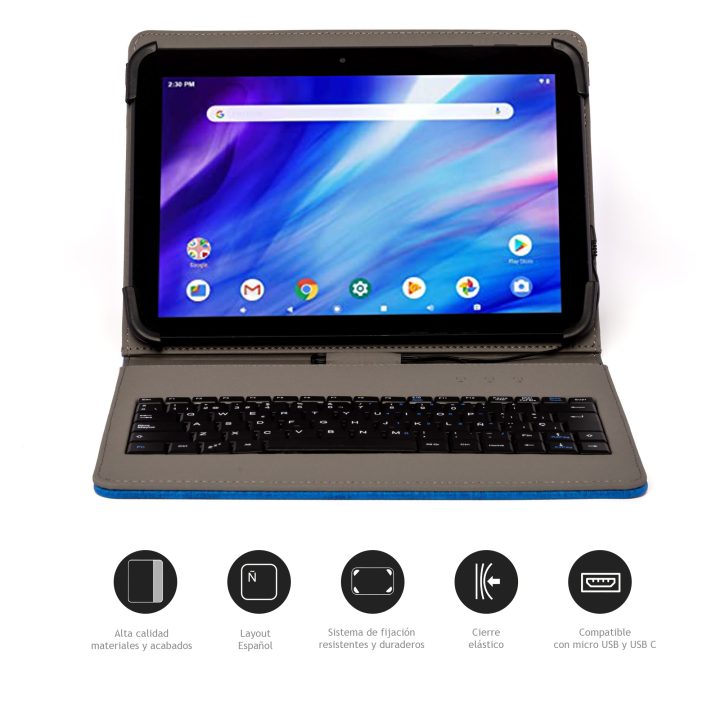 Nilox CAPA COM TECLADO USB DE 9,7" A 10,5" AZUL