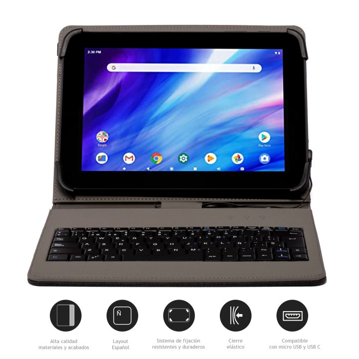 Nilox CAPA COM TECLADO USB DE 9,7" A 10,5" AZUL