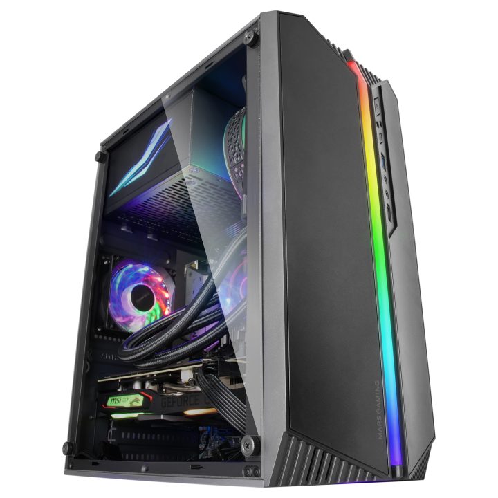 Mars Gaming MC-S1, Compact Micro-ATX Gaming PC Case, 12-Mode ARGB…
