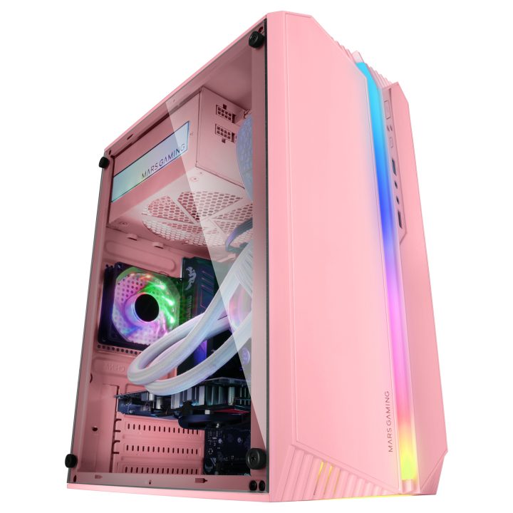 Mars Gaming MC-S1, Compact Micro-ATX Gaming PC Case, 12-Mode ARGB…