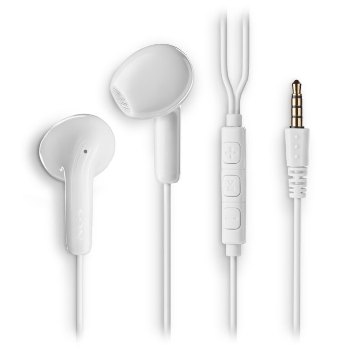 NGS CROSS FLIP Wired In-Ear Headphones Calls/Music White