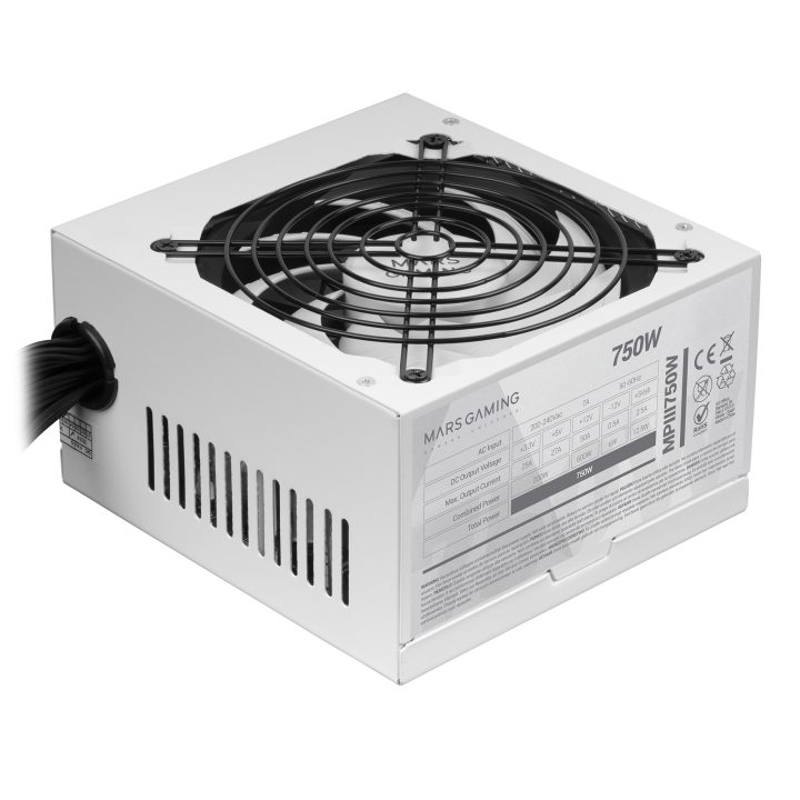 Mars Gaming MPIII750, Fonte de Alimentação PC ATX 750W, 5 Anos de…
