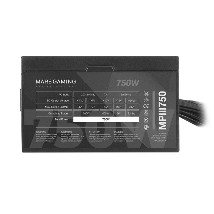 Mars Gaming MPIII750, PC ATX Power Supply 750W, 5-Year Warranty, 85%…
