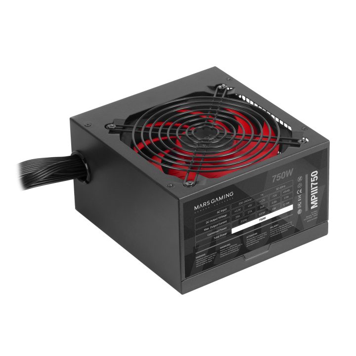 Mars Gaming MPIII750, Fuente Alimentación PC ATX 750W, 5 Años de…