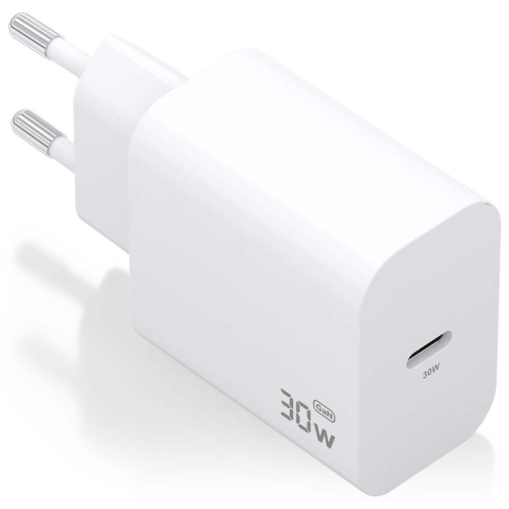 AISENS GaN Charger 30W, 1xUSB-C PD3.0, White