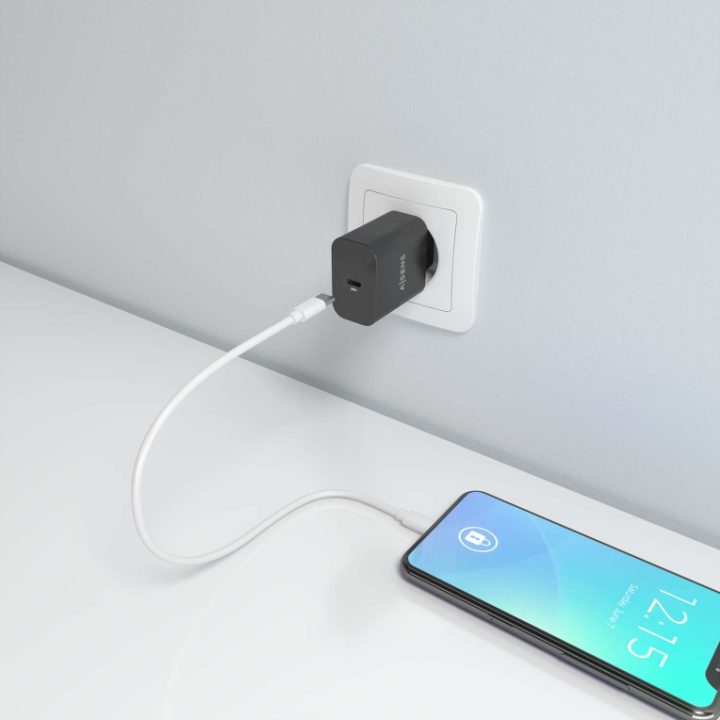 AISENS GaN Charger 30W, 1xUSB-C PD3.0, White