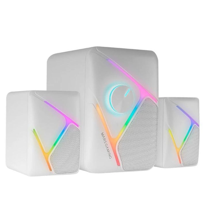 Mars Gaming MS-H21, Altavoces Gaming RGB 2.1 y Subwoofer 35W, Sistema…