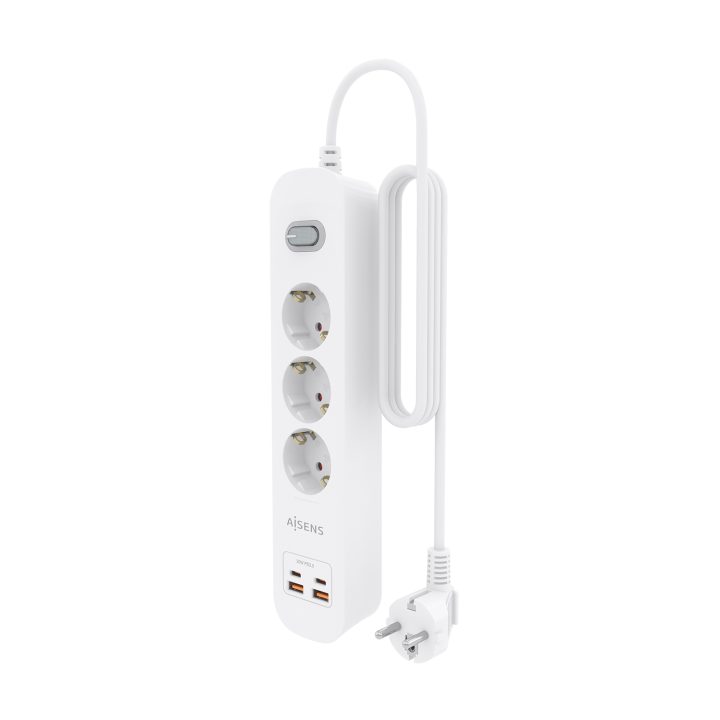AISENS Multifunction Power Strip with 3 Outlets + PD3.0 20W Charger…