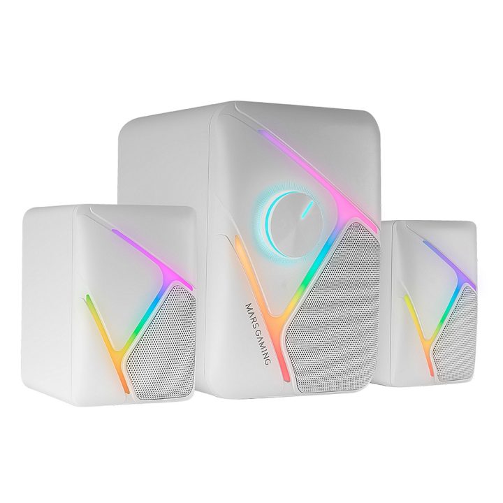Mars Gaming MS-H21, Altavoces Gaming RGB 2.1 y Subwoofer 35W, Sistema…