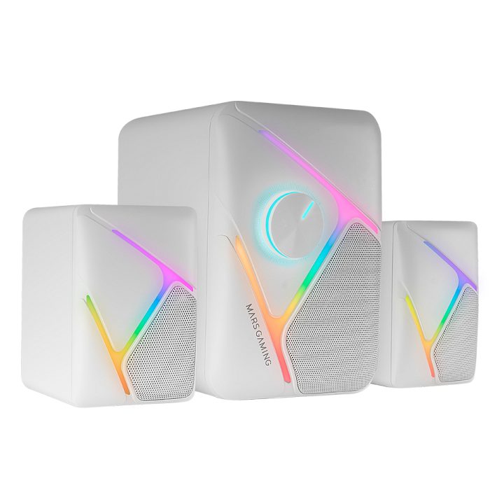 Mars Gaming MS-H21, Colunas Gaming RGB 2.1 e Subwoofer 35W, Sistema…